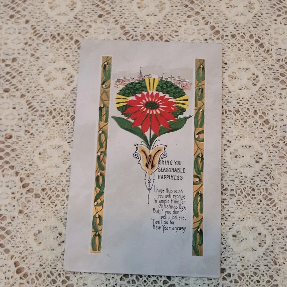 Vintage Christmas Post‎ Cards from 1900s Junk Journal Scrapbook Holiday Lot of 5